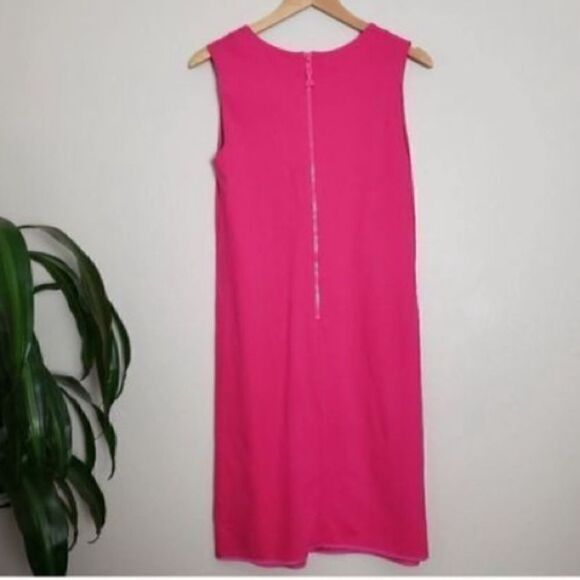 Kate Spade Women’s Size 2 Keri Shift Mini Dress Pink Ponte Stretch Split Neck - Picture 6 of 12